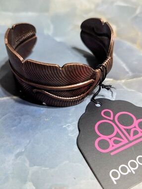 Paparazzi Copper-Toned Feather Wrap Cuff Bracelet